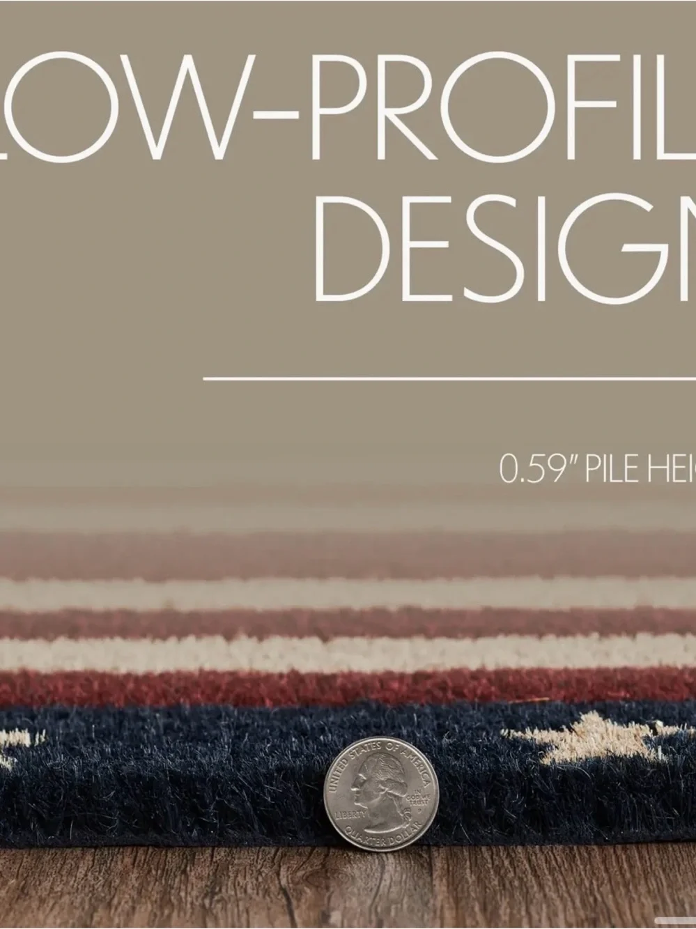 Patriotic Red, Cream & Blue Tufted Coir Door Mat